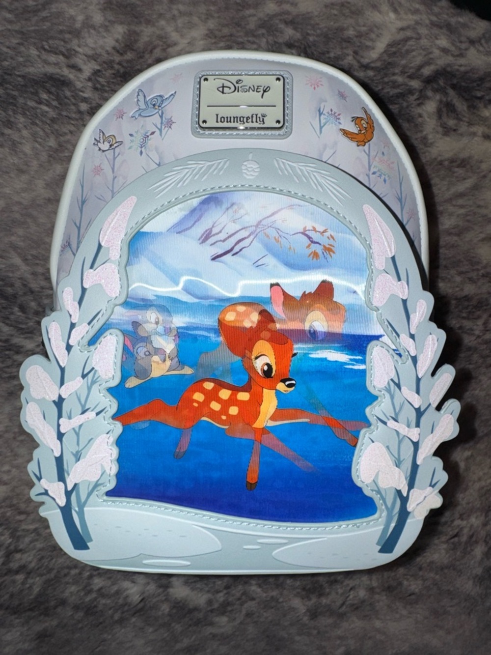 Loungefly Pastel Blue Bambi Scene Mini Backpack